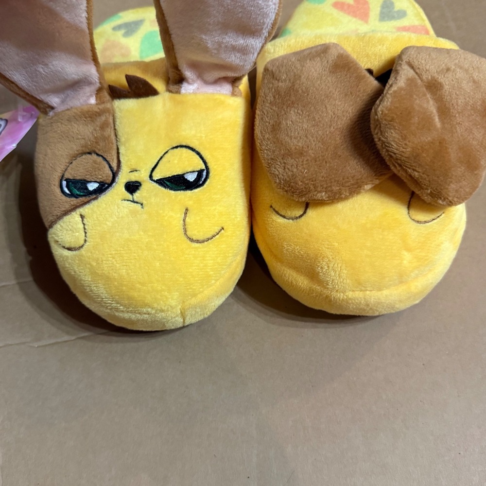 Flipeez Puppy Toddler Slippers‎ Moving Ears Kids Size 10-13 Yellow New